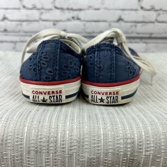 Converse all star chuck taylor | kids low top eyelet pattern navy blue shoes sz2 - Picture 6 of 10